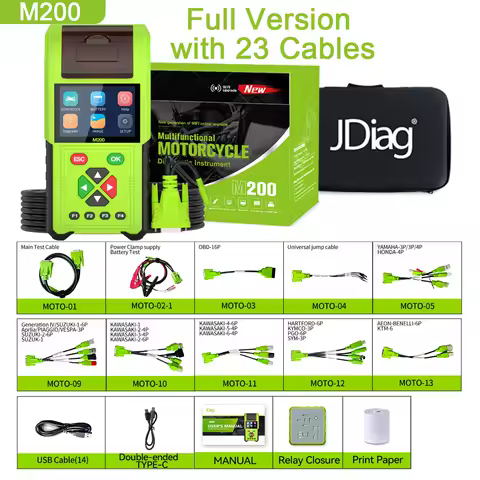 JDiag M200 Motorcycle Diagnostic OBD2 Scanner Fault Code Reader Moto Analysis Repair Tool For BMW Yamaha Kawa Honda Full Ver