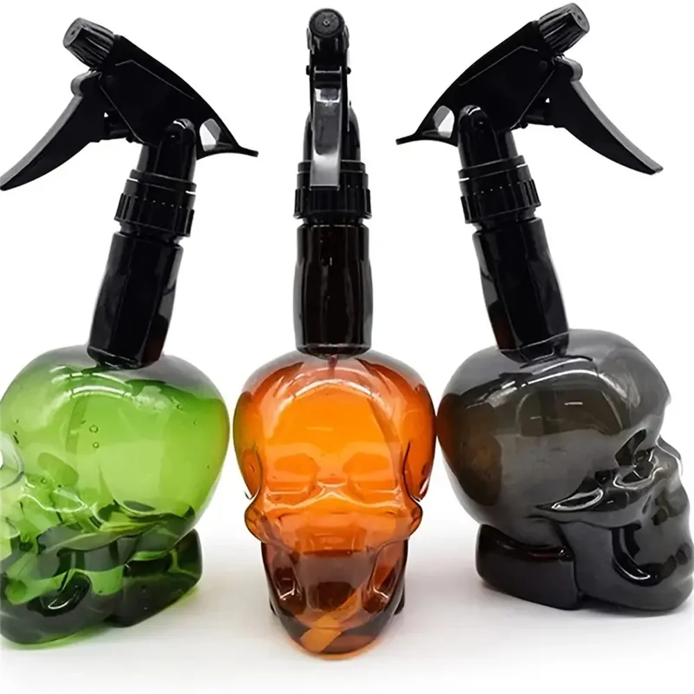 2pcs 500ml Skull Plastic Squirt Bottle Refillable Tattoo Spray Bottle Foaming Pump for Mousse Salon Hair Liquid Tattoo Supplies
