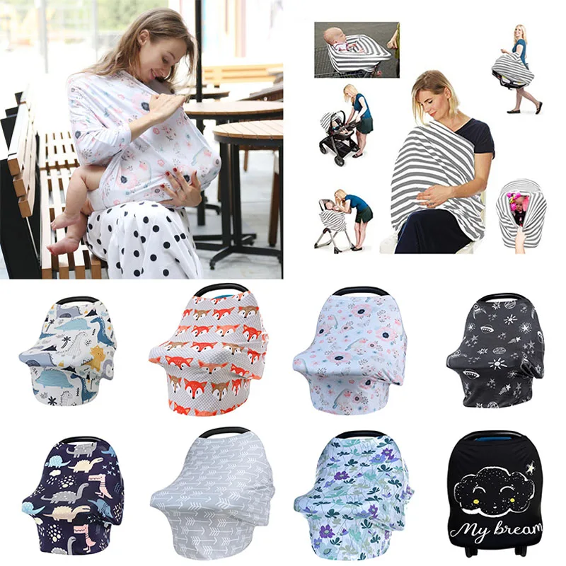 

Nursing Breastfeeding Privacy Cover Baby Stretchy Cart Carseat Infant Car Seat Stroller Breast Feeding Scarf Nursing Covers