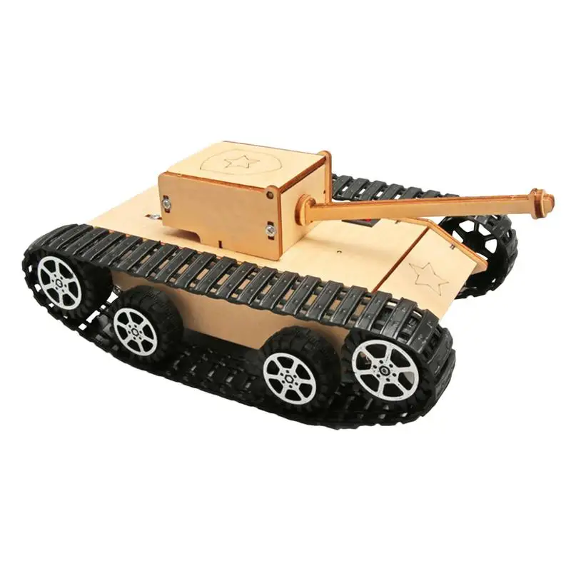 

Assembly Vehicle Toy Assembly Tracked Tank Model Scientific Wooden Electric Crawler Model For Kids Educational Learning Science