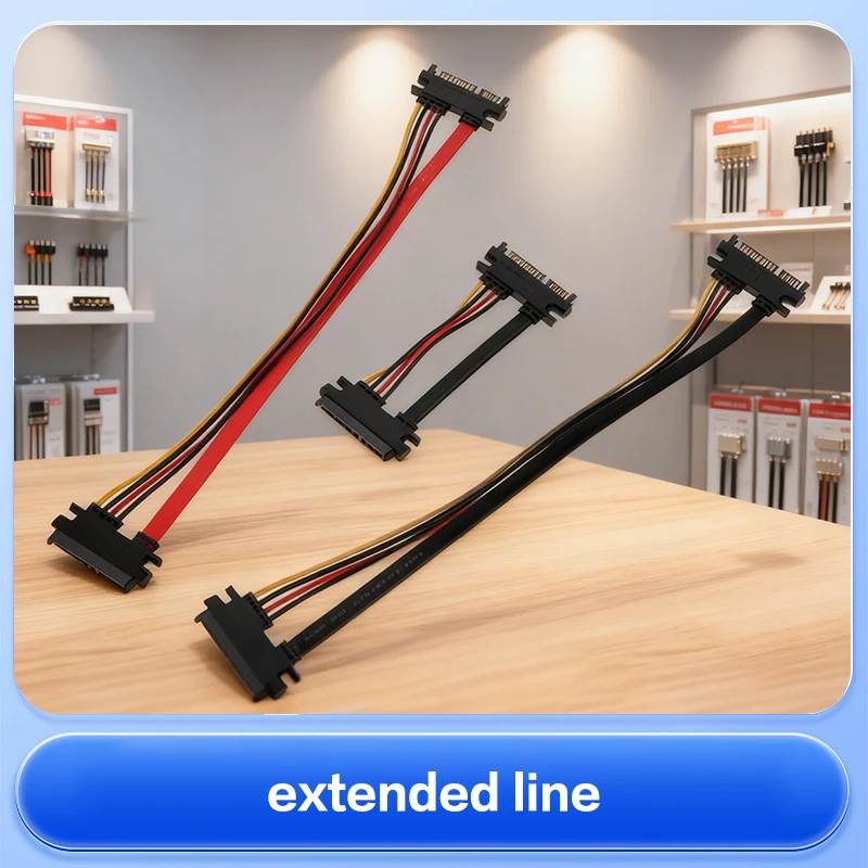 

SATA 22 Pin Male to Female Extension Cable 7+15 Pin Data Power Combo Hard Disk Connection Cable