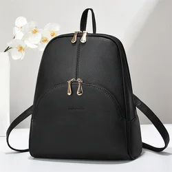 TRAVEASY Brand Fashion Backpacks Women Pu Leather School Bag Girls Female Candy Color Travel Shoulder Bags Waterproof Back Bag