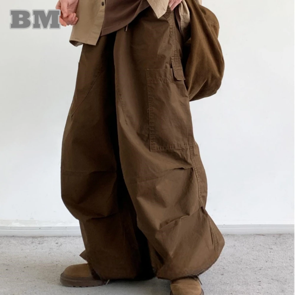 Korean Popular Clothes Streetwear High Quality Cargo Pants Men Women Multi-Pocket Casual Vintage Baggy Pants Hip Hop Trousers