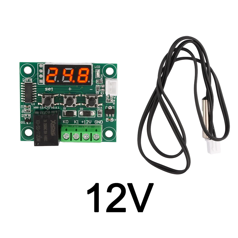 Módulo de termostato Digital de alta precisión W1209 DC 12V con rango de Control de temperatura de sonda de Sensor impermeable NTC-55 ° C~120 ° C