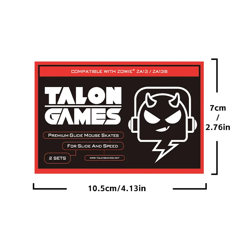 2 Sets Talongames Muis Voeten Lichtgrijs Custom Gebogen Rand Muis Schaatsen Voor Zowie Za13/Za13b Gaming Muis Voeten Vervanging