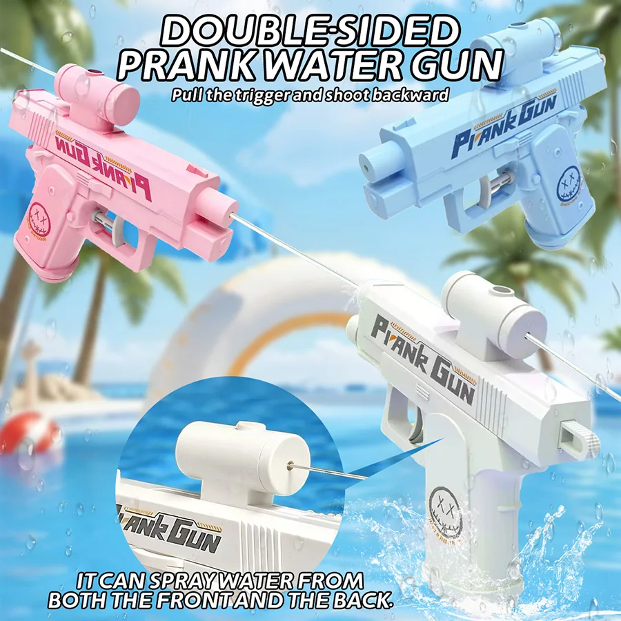 Prank Water Gun Toy Handheld Manual Two-Way Water Gun Summer Mischievous Water Toy Children Outdoor Swimming Pool Toy Party Gift