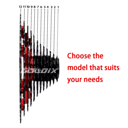 Imagen 2 del producto SUNSHINE MTB Cassette 8/9/10/11/12 Velocidad 40/42/46/50/52T Piñón de Cassette K7 Negro para Estructura SHIMANO HG