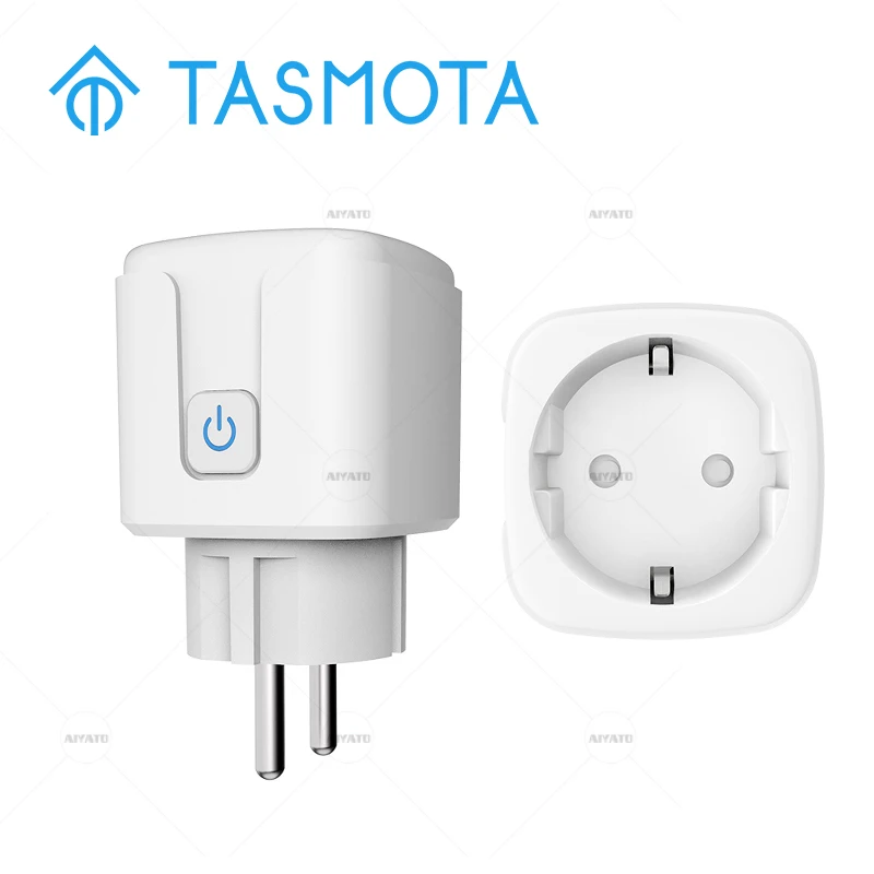 Pre Flashed TASMOTA Smart Home EU Standards WiFi Plug Works With Home Assitant Electric Consumption Monitoring 16A 100-240V