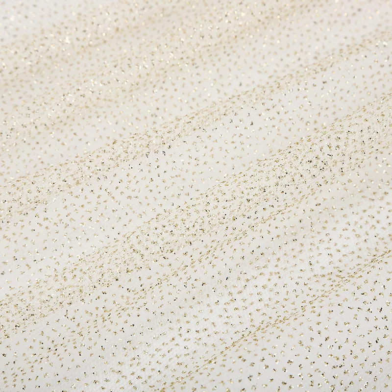 Gold Sprinkle Mesh Fabric Wedding Dress Performance Costume Stage Skirt DIY Handmade Gold Onion Powder Mesh Fabric