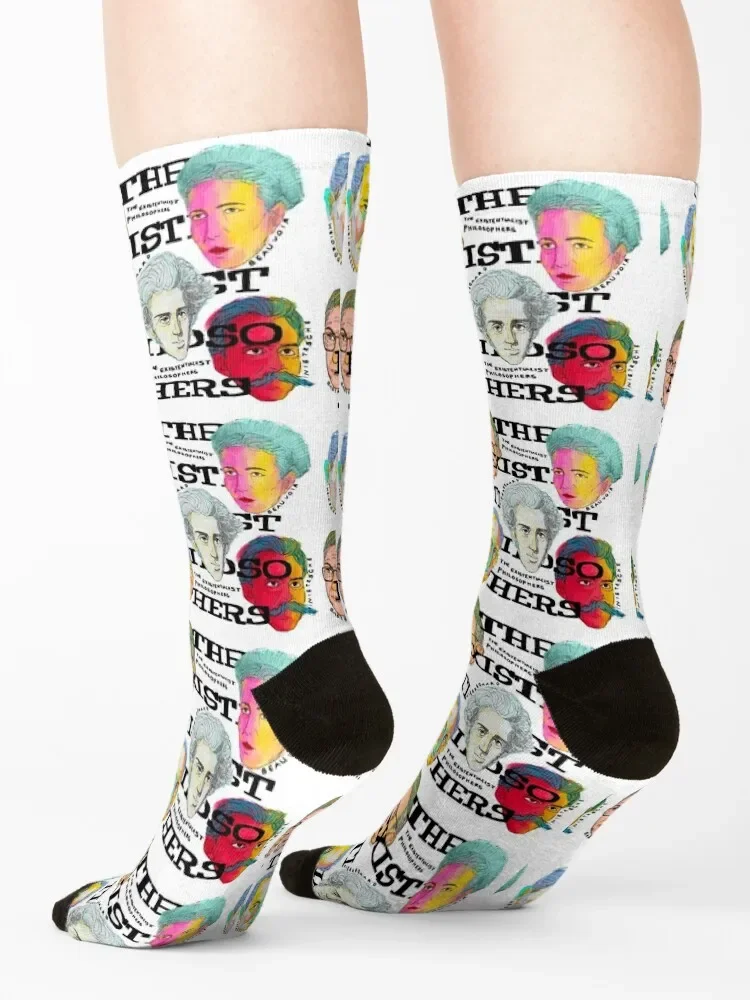 The Existentialist postreers 1 Socks professional running christmass gift calze da uomo calze da donna