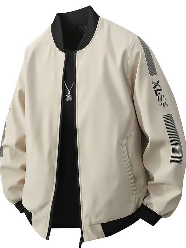 

Повседневная мужская куртка на весну и осень, модная универсальная тонкая свободная мужская одежда, пальто-стойка без железа, модная одежда