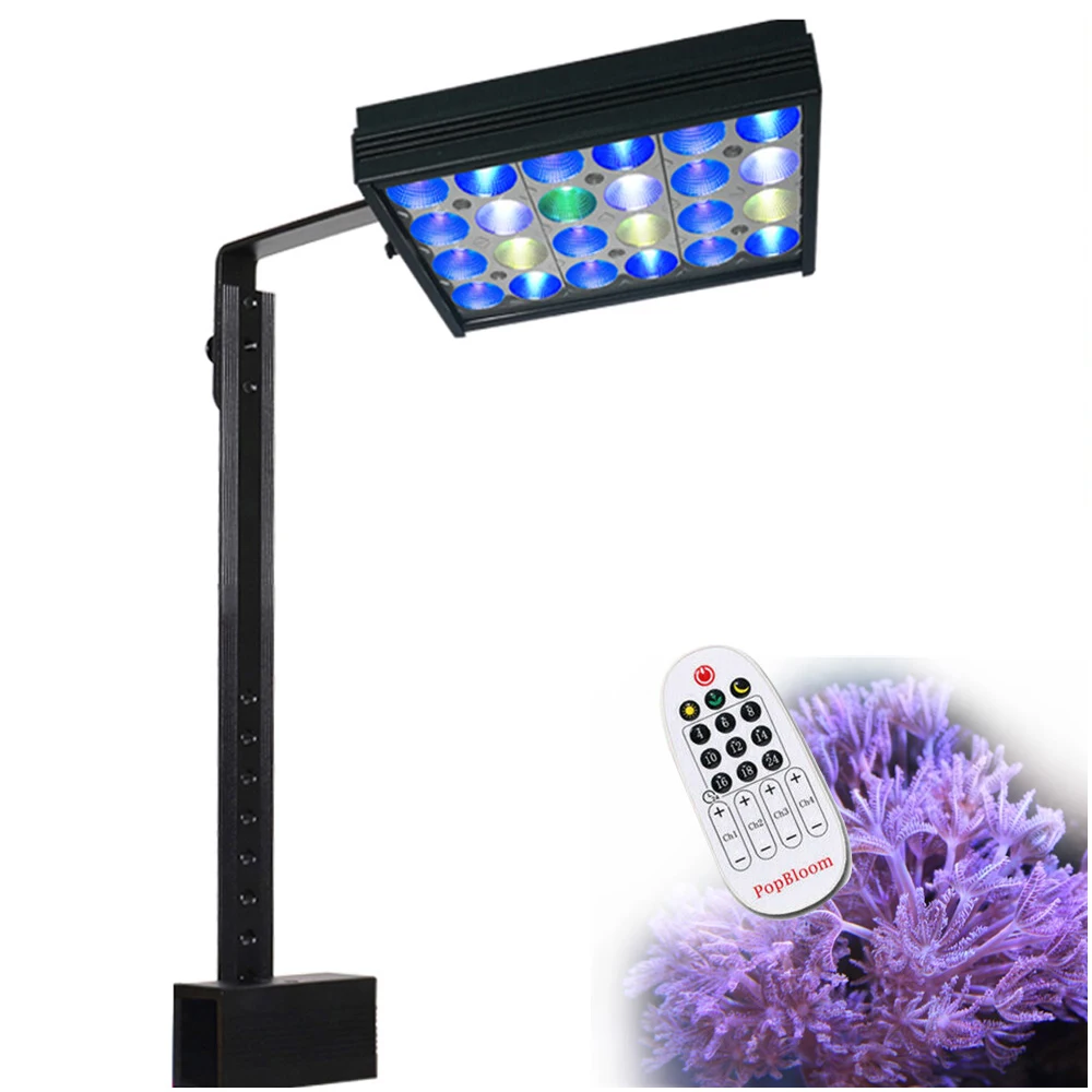 

PopBloom Nano Aquarium Lamp, Timer Control Aquarium Led Light for Reef Coral SPS/LPS Marine Tank LED, Remote Control Shannon16