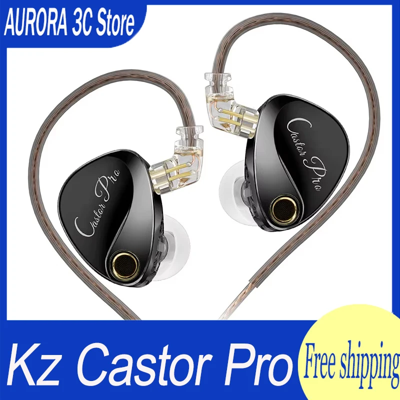 Kz Castor Pro Wired Earphones 2dd High-End Tunable Castorpro Customized In Ear Music Earphones Hifi Sound Quality Bass Headsets