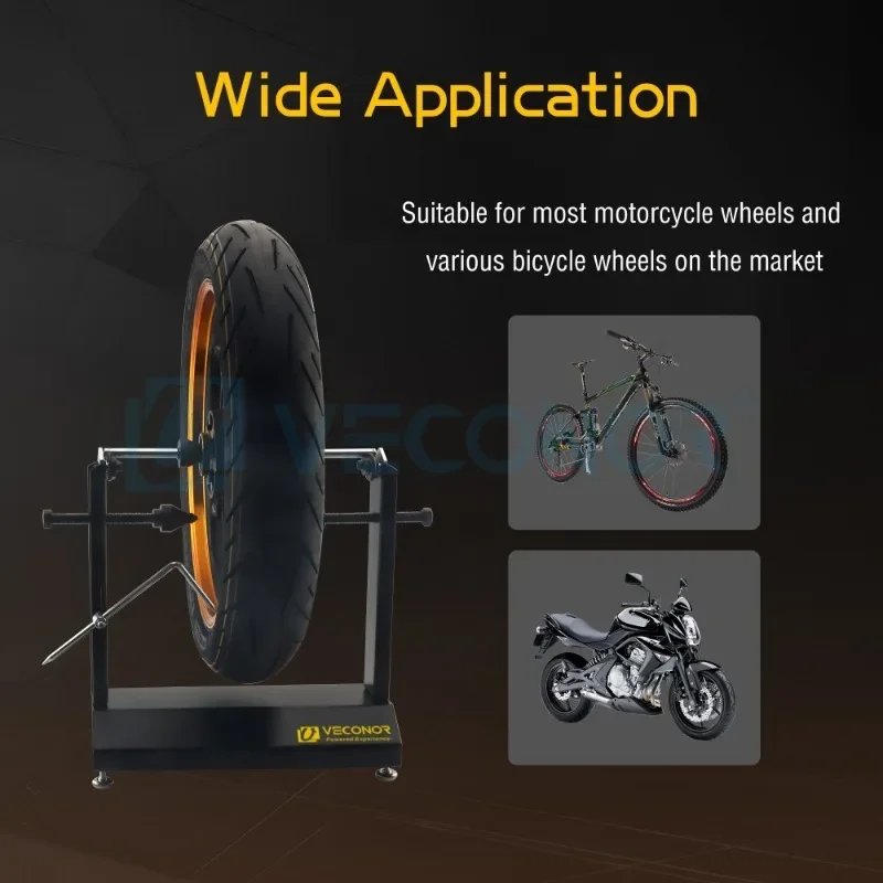 Motorcycle Bike Wheel Balancer Rim Tire Alignment Balancing Tools Manual Wheel Turing Stand with Adjustable Centering Cones