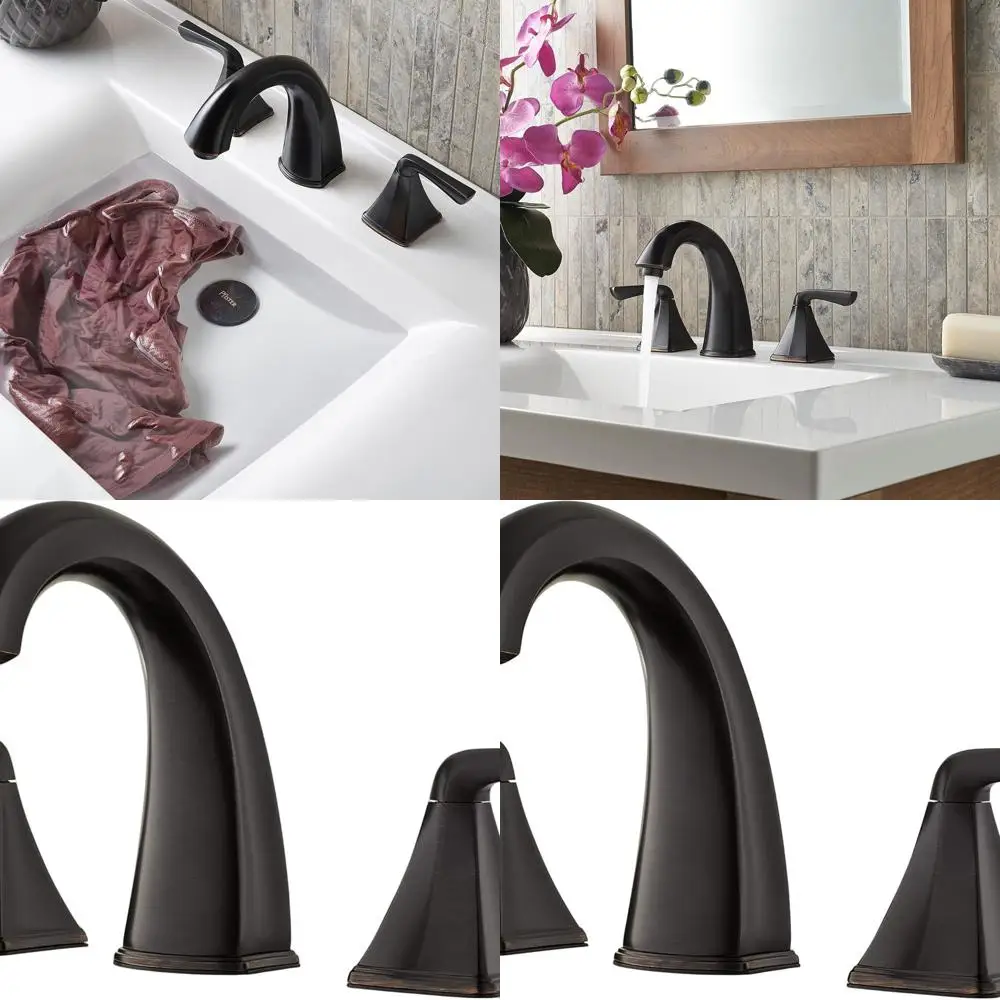 

8 Tuscan Bronze 2-Handle 3-Hole Widespread Bathroom Sink Faucet, Model LF049SLYY