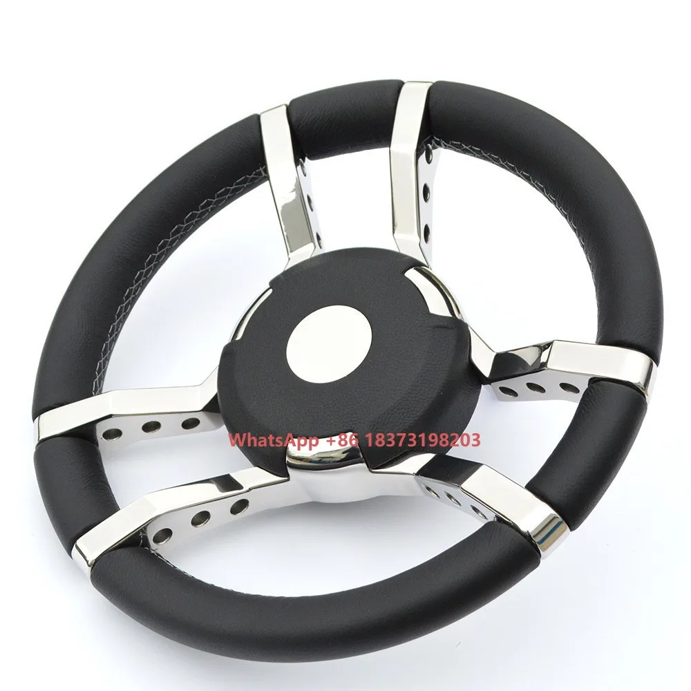 

High-End Italian Imported Yacht Leather Steering Wheel with Stainless Steel Rudder Factory Wholesaled Brand New Condition