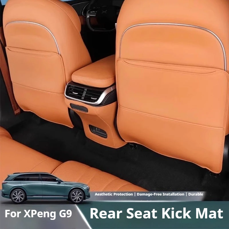 

For Xpeng G9 2022-2025 Car Rear Seat Anti-Kick Pad Xiaopeng Leather Seat Scratch and Stain Protection Pad Modification Accessory