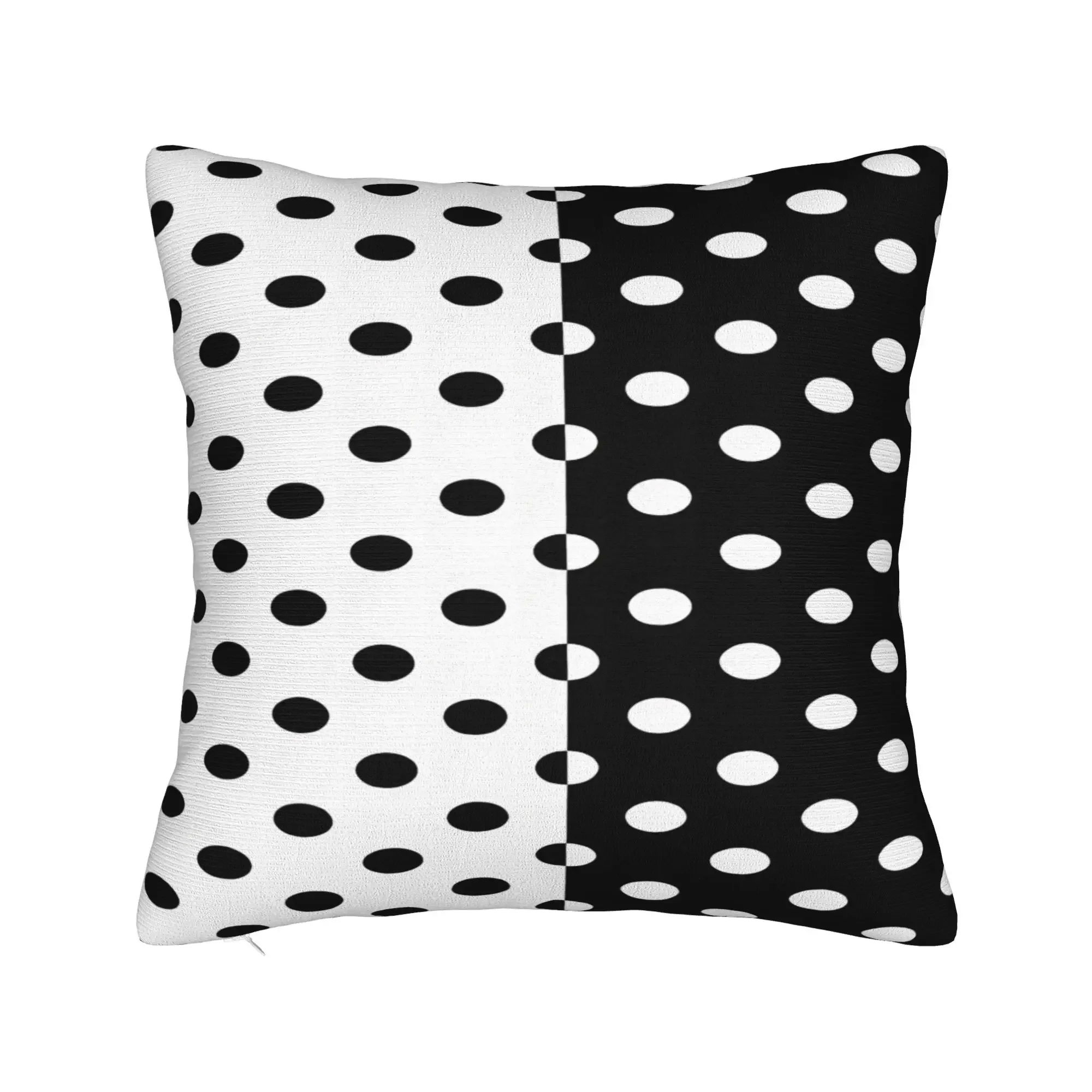 Modern Black and White Polka Dot Throw Pillow Case for Sofa Couch Cushion Decorative Accent Pillow Cover