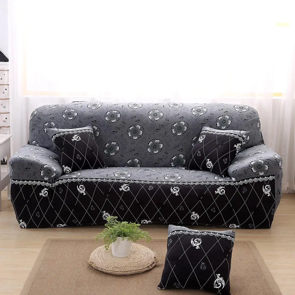 Elastic Sofa Cover 4 zes Sapphire Blue 3-Seater Popular te