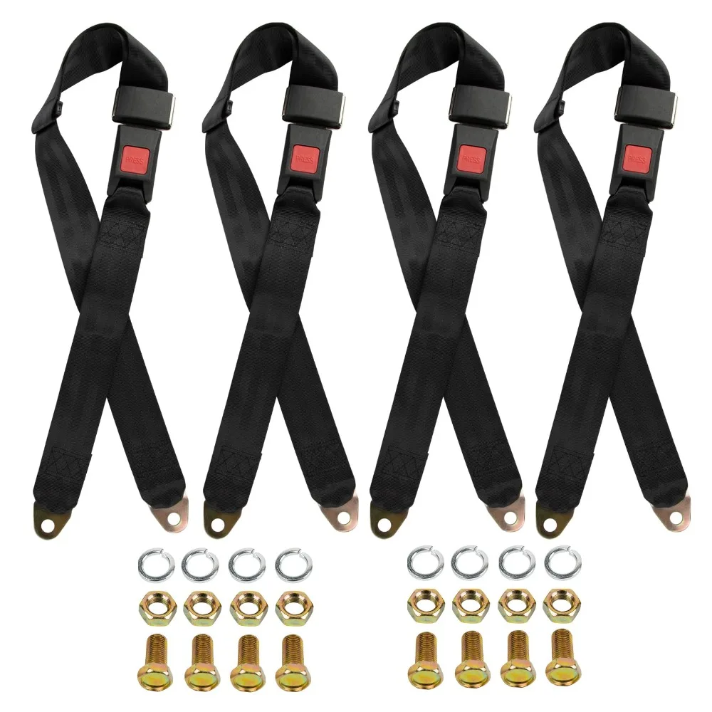 2 Point Seat Belt Adjustable Seatbelts Kit Compatible With Mobility Scooter, Electric Wheelchair, Bus, school bus, forklift