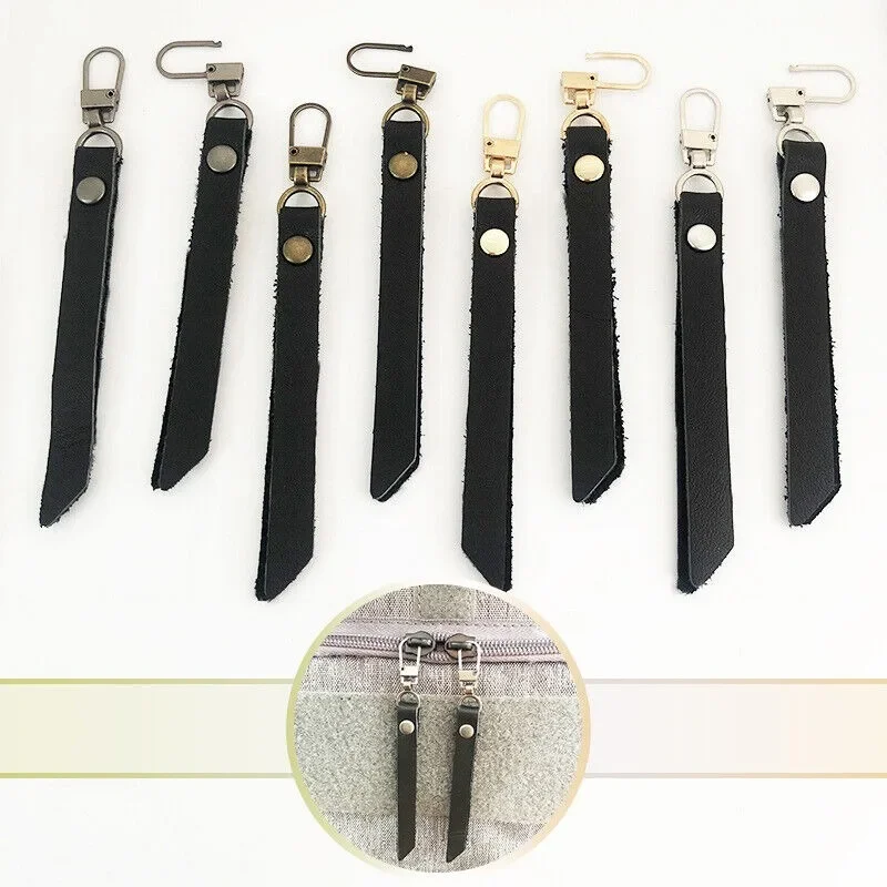 2pcs DIY Leather Zipper Puller End Kit Fastener Zip Slider Replacement Pull Clothes Backpack Luggage Zipper Sewing Accessories