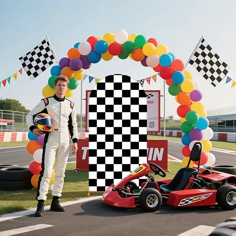 Fast Racing Car Arch Backdrop Cover Race Car Baby Boy Shower Arch Background Birthday Party Decor
