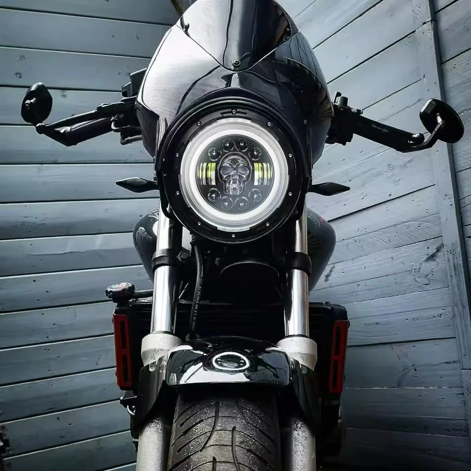 7 Inch Led Auto Headlight Motorcycle LED Headlight DRL Angel Eyes for Harley Honda Yamaha Jeep Lada Niva Urban Car H4 Headlamp
