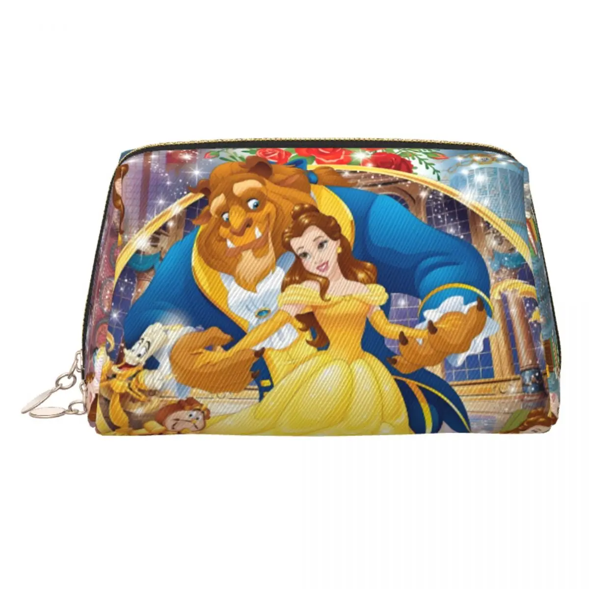 

Custom Beauty And The Beast Artwork Toiletry Bag for Women Mangas Makeup Cosmetic Organizer Ladies Beauty Storage Dopp Kit Case