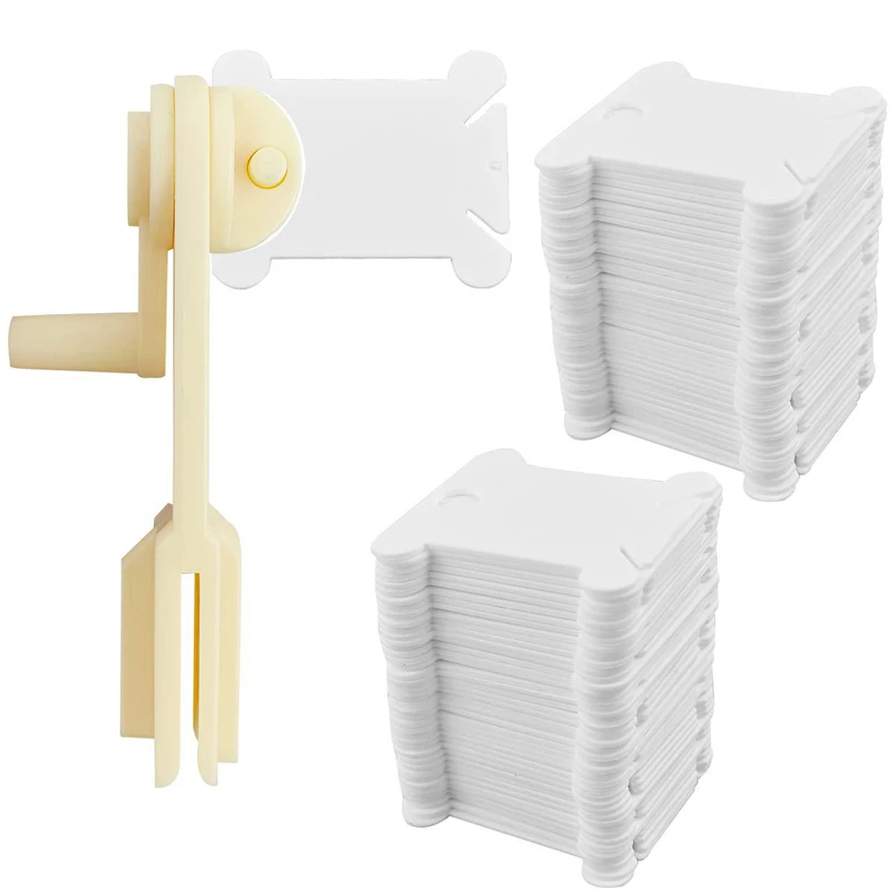 Hand Crank Winder Thread Rewinder Fork-shaped Clamp Base Wall Mountable Hole Portable Plastic Construction For Wire Spools