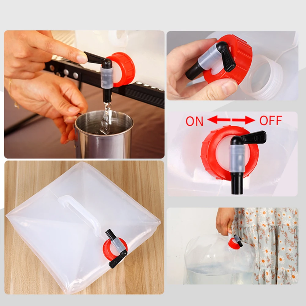 10/15L/18L/20L سميكة قابلة للطي حاوية تخزين المياه سعة كبيرة في الهواء الطلق التخييم شرب حقيبة خزان المياه دلو #2