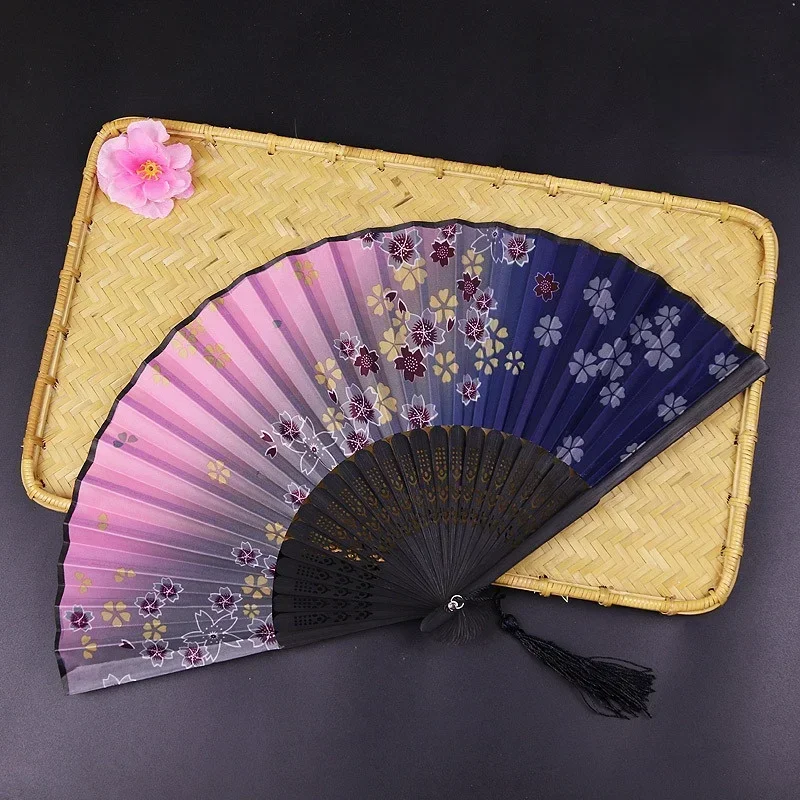 Vintage Style Chinese Fan Craft Gift Hand Fans Wedding Dance Party Manual Fan Girl Women Photo Props Home Decoration Folding Fan