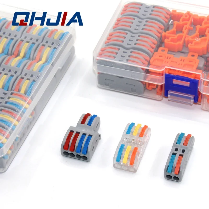 Mini Fast Boxed Wire Connector QHJ-2/3/4 SPL-42/62 Universal Compact Push-in Conductor Wiring Connector Terminal Block