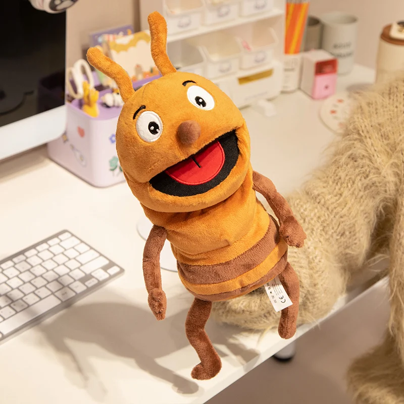 Insect Soft Stuffed Toy Doll Dragonfly Ants Butterfly Ladybug Cosplay Plush Doll Cute Hand Finger Puppet Educational Baby Toys