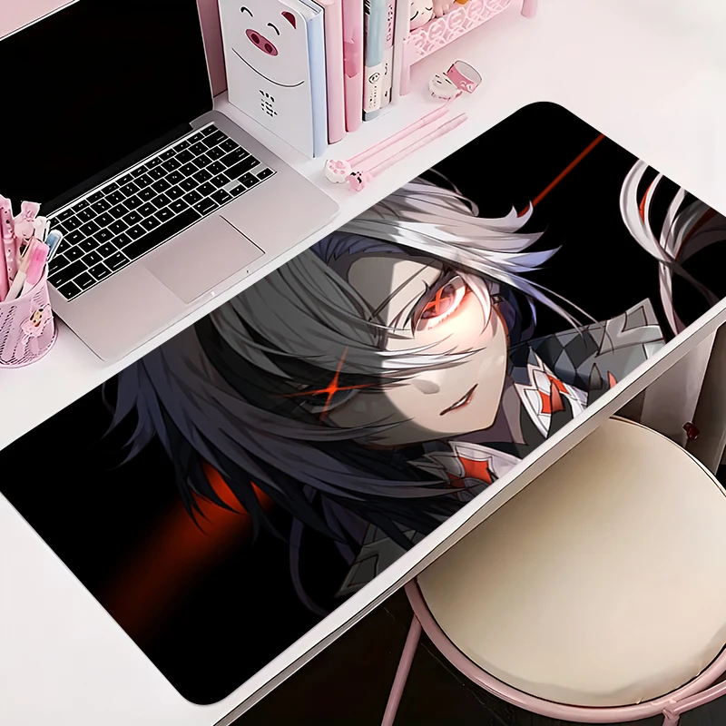 

Mouse Pad Office PC Accessories Keyboard Mat Anime Pattern Anti-slip Rubber Mousepad Gamer G-genshin Impact Arlecchino Desk Mat