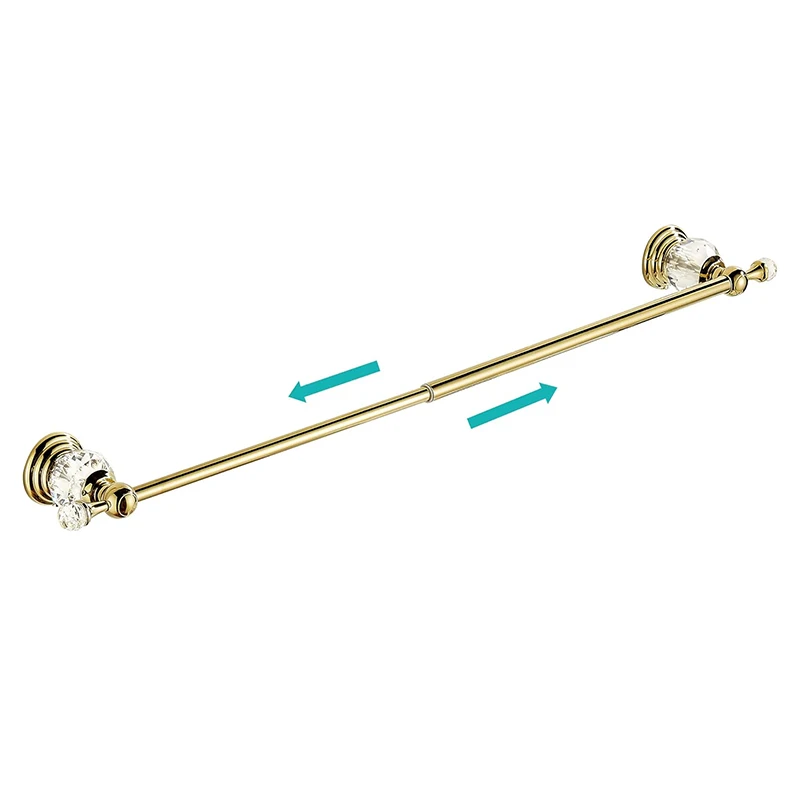 Crystal Towel Bar, Chrome Towel Rack Adjustable Towel Rack Bar Extendable Stainless Steel Bathroom Accessories Wall Mounted