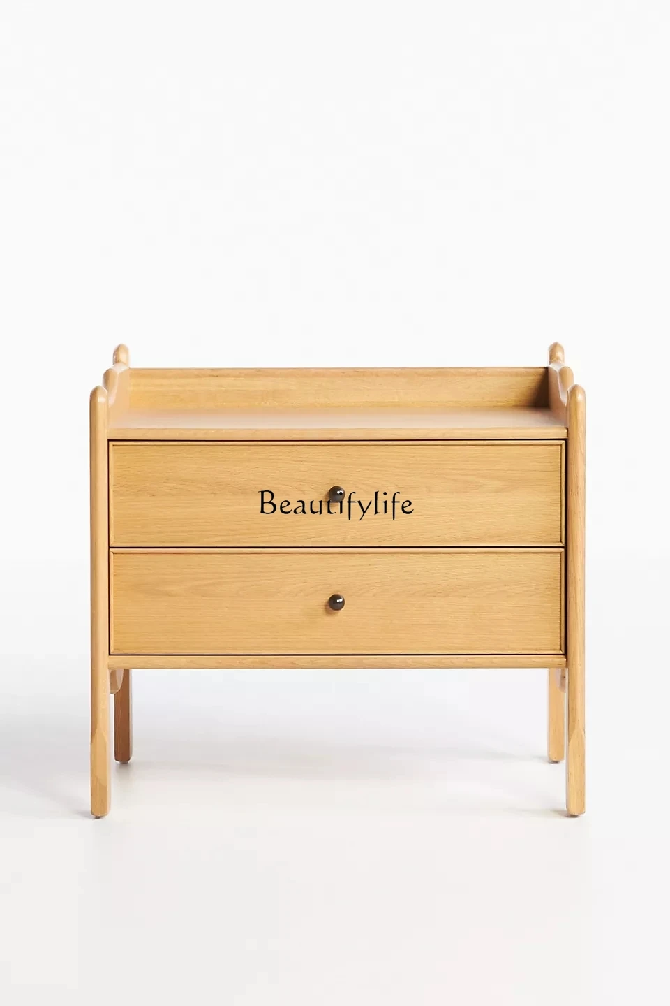 

American light luxury solid wood bedside table French simple bedside table high-end side table