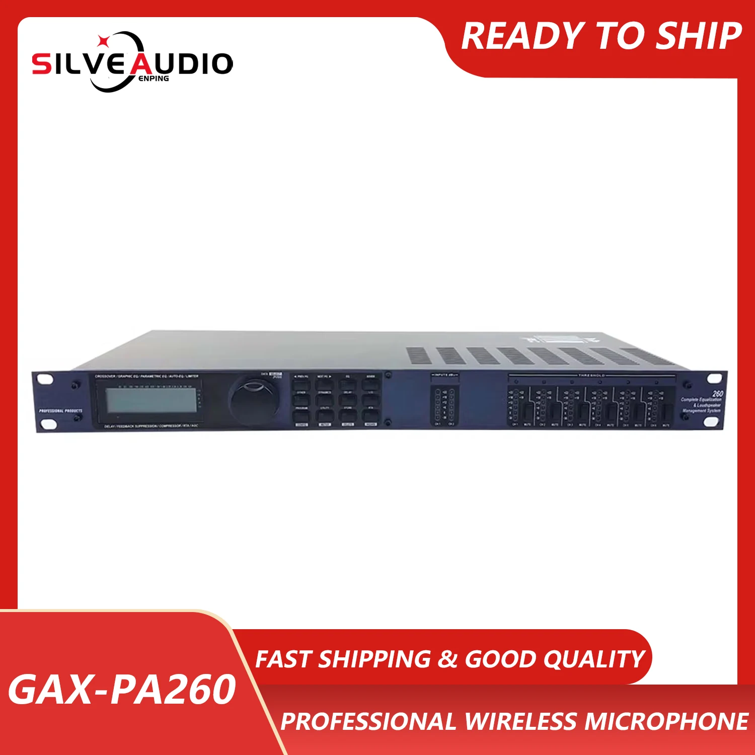 

GAX-PA260 Professional Audio Processor 3-In 6-Out Speaker Management System Professional Grade Sound Processor