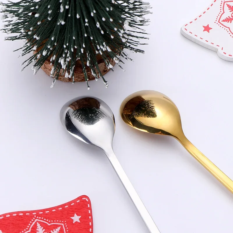 Stainless Steel Spoon Wholesale Christmas Dessert Spoon Children's Cutlery Gift Box Set Cartoon Creative Coffee Spoon kitchen