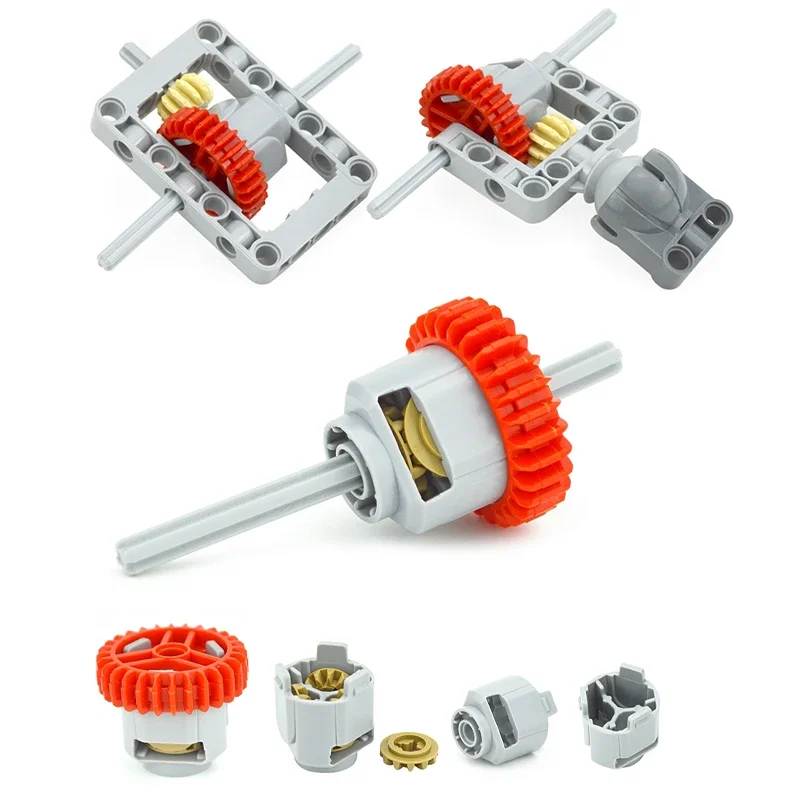 Tech-toy Building Block Parts Przekładnia różnicowa-28 zębów z okrągłym otworem na oś Cegły Przekładnia różnicowa Chanmer 65414 65413 62821