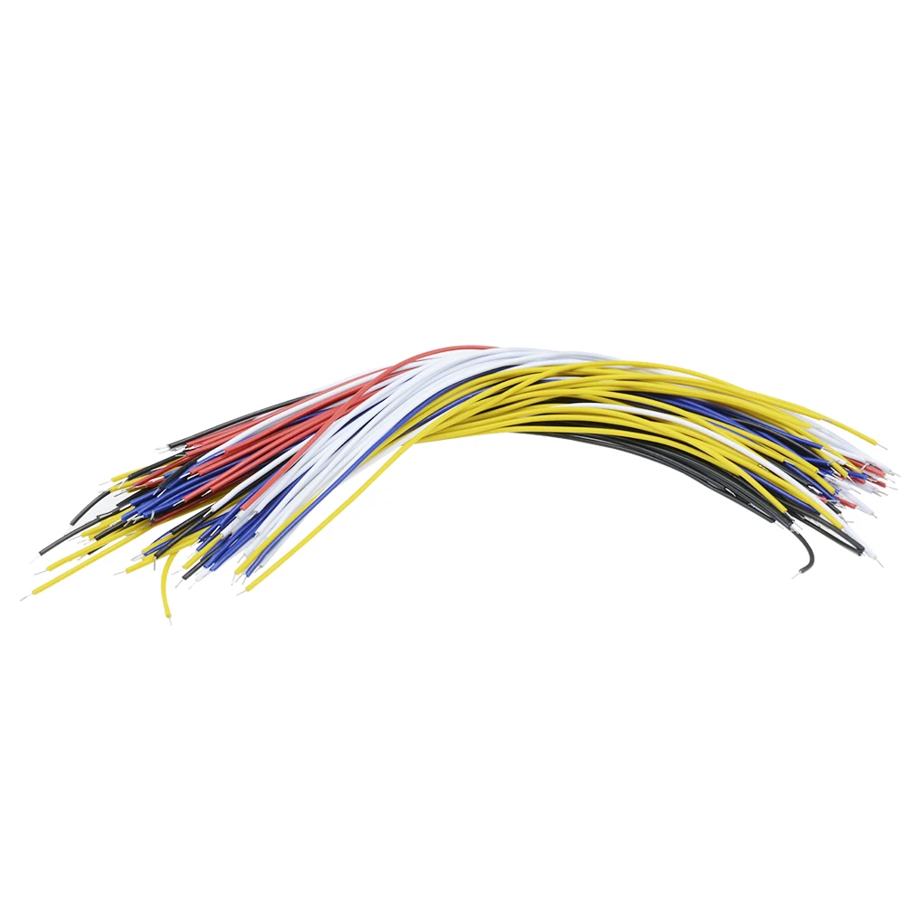 200Pcs Double Head PCB Solder Cable 20CM 26AWG Breadboard Fly Jumper Wire Cable Tin Conductor 5 Color