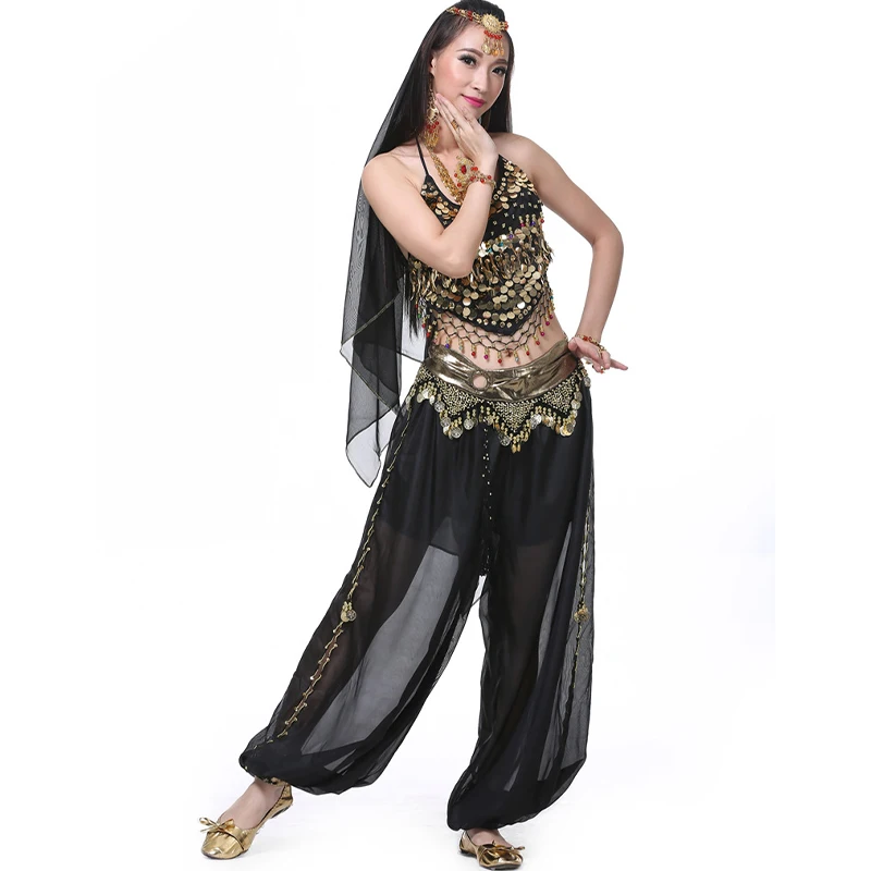 2024 Adult Belly Dance Costume Set Oriental Indian Dance Outfit Halloween Dance Wear Suit For Women Sequin Training Suit Clothes