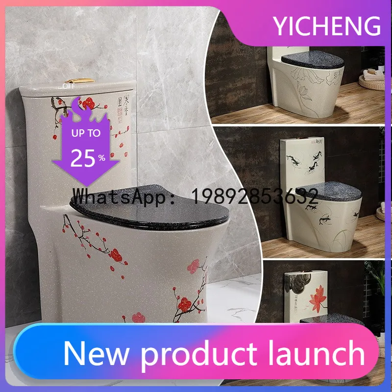 

Hys toilet seat hand-painted colorful flower toilet home decoration b&b inn ceramic toilet