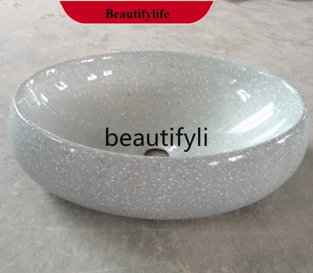 YL  Boutique countertop basin, various marble grains, high-grade wood grains, art basin, oval shape