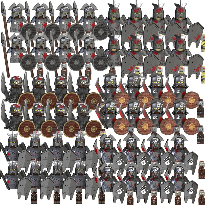 شخصيات حرب الأرض الوسطى اللبنات Orcs الأقزام الجان معالجات الأشرار شخصيات الفيلم الكلاسيكي الطوب الأطفال لتقوم بها بنفسك الهدايا #1