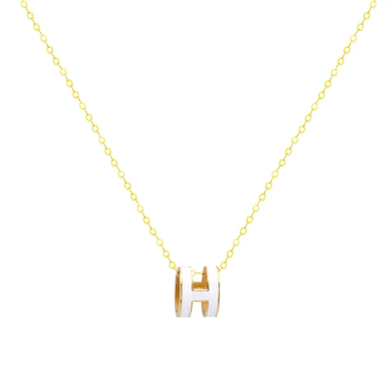 H Letter Necklace Female Simple Temperament All Clavicle Chain Internet Red Accessories H Pendant Drop Oil Letter Necklace 2023