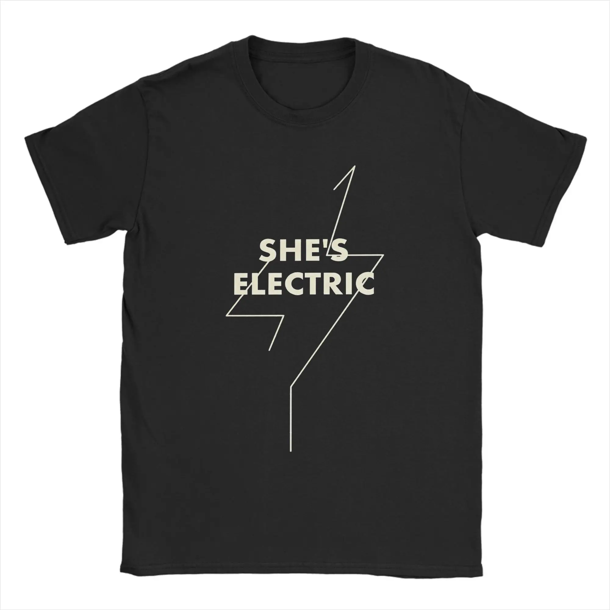 

Oasi band She's electric T-Shirts for Men Awesome Pure Cotton Tees Round Neck Short Sleeve T Shirt New Arrival Clothes