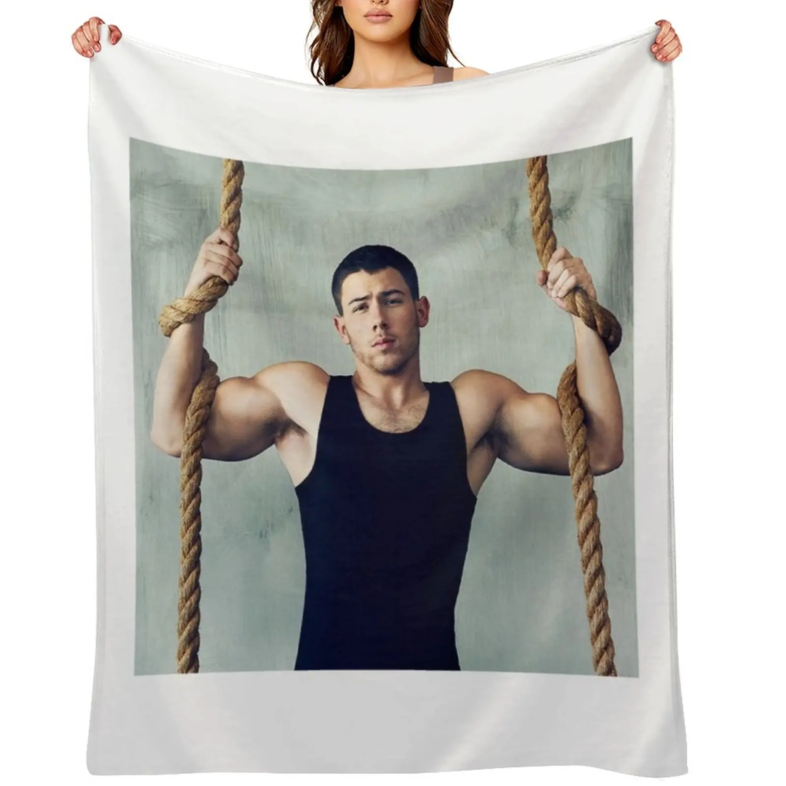 

nick jonas Throw Blanket Decorative Throw Blankets For Baby Soft Plush Plaid Flannel Fabric Blankets