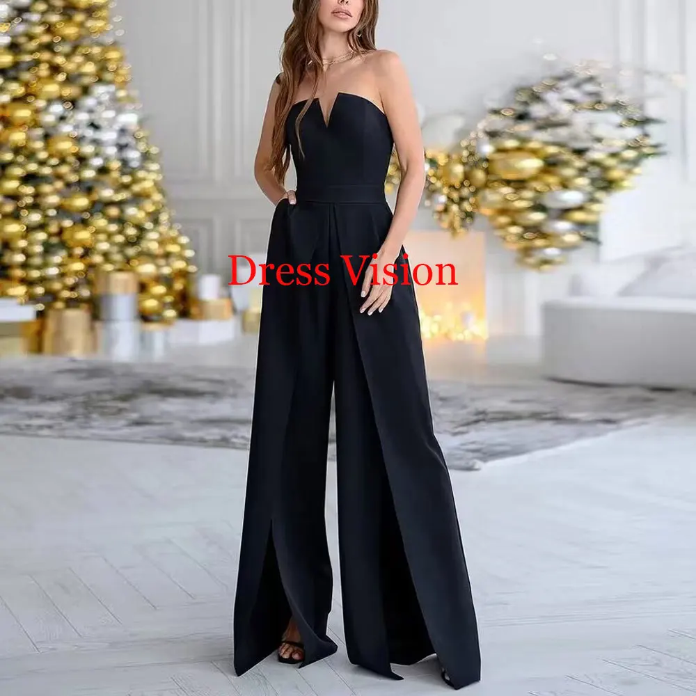 New Arrivals Sexy Sleeveless Woman Jumpsuit Fashion High Waist Wide Leg Elegant Female Evening Party Casual