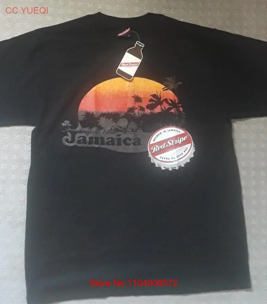 Men's Black 2XL Red Stripe Beer Greetings From Jamaica Souvenir t-shirt