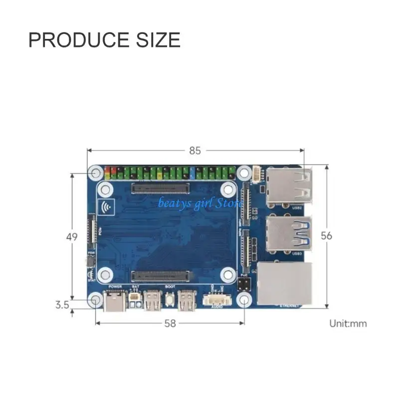 Tablero expansión C7AB con puerto sonido micrófono USB RJ45 Gigabit Ethernet Development